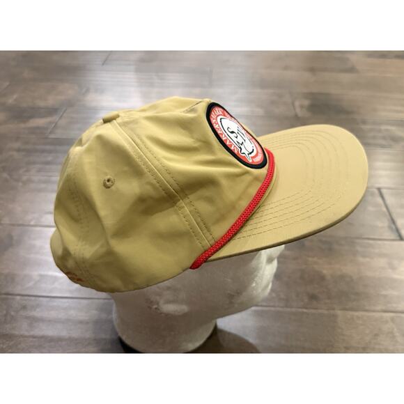 Maker’s Mark Bourbon Whiskey Logo Patch Red Rope Tan Snapback Trucker Hat Cap - Picture 5 of 8